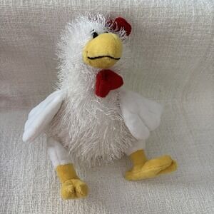 Webkinz Ganz Chicken Rooster Plush Stuffed Animal White 9" Soft Stuffed